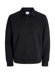 JACK & JONES Black Long sleeve Sweat Polo Shirt - Image 6 of 6