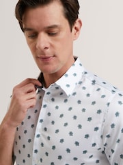 Ted Baker White Short Sleeve Regular Ditsy Floral Print Shirt - Image 4 of 7