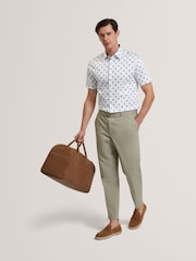 Ted Baker White Short Sleeve Regular Ditsy Floral Print Shirt - Image 5 of 7