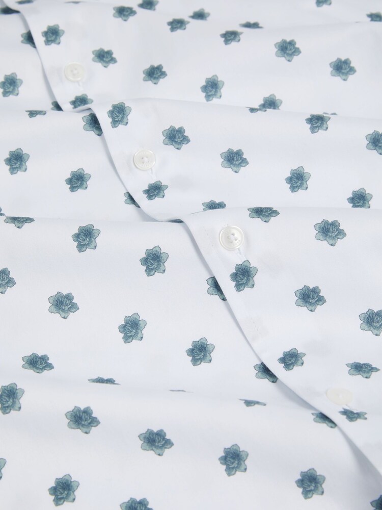 Ted Baker White Short Sleeve Regular Ditsy Floral Print Shirt - Image 7 of 7