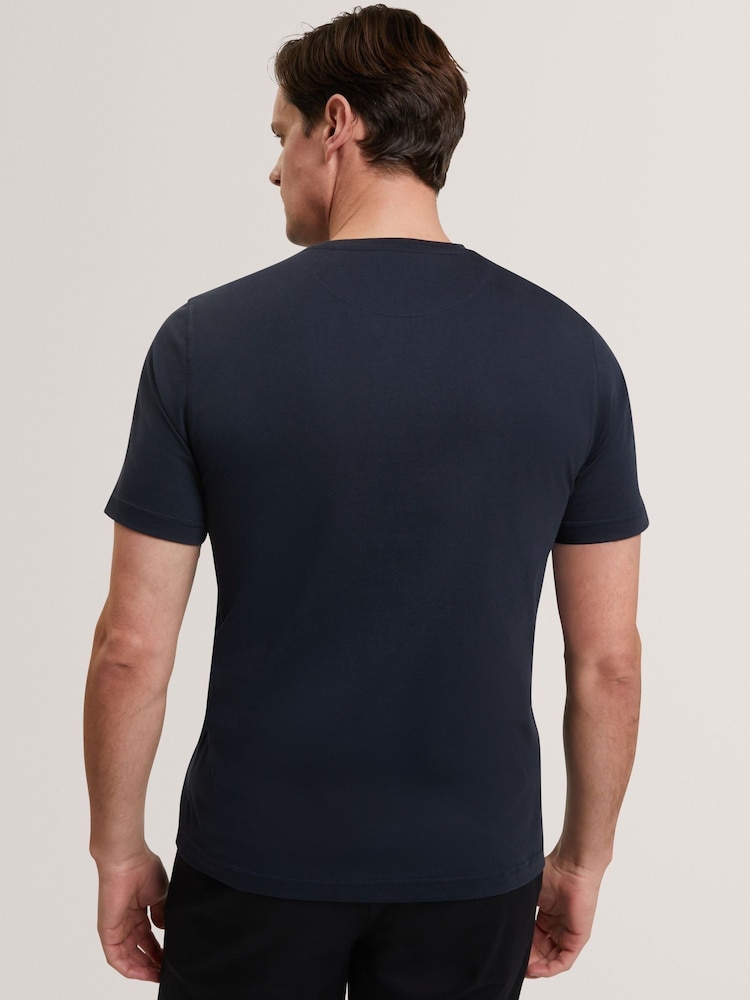 Ted Baker Blue Short Sleeve Chest Graphic T-Shirt - Image 2 of 6