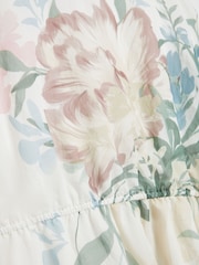 Ted Baker Cream Printed Puff Sleeve Peplum Top - Image 6 of 6