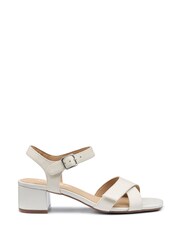 Hotter White Extra Wide Fit Jive Slip On Formal Sandals - Image 1 of 4