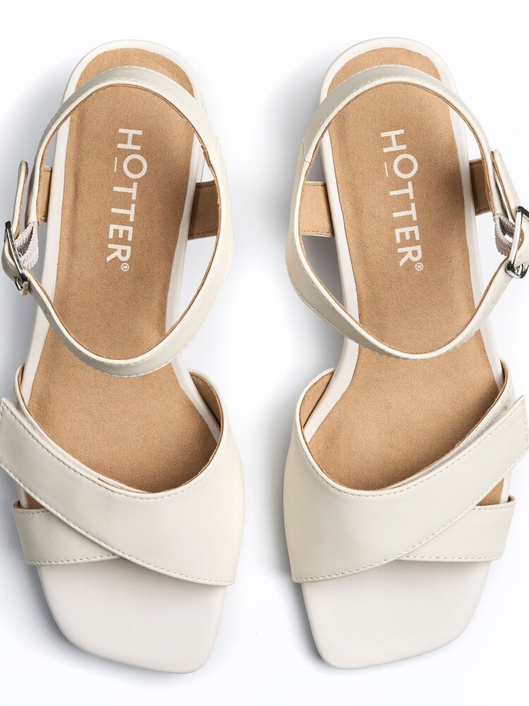 Hotter White Extra Wide Fit Jive Slip On Formal Sandals - Image 4 of 4