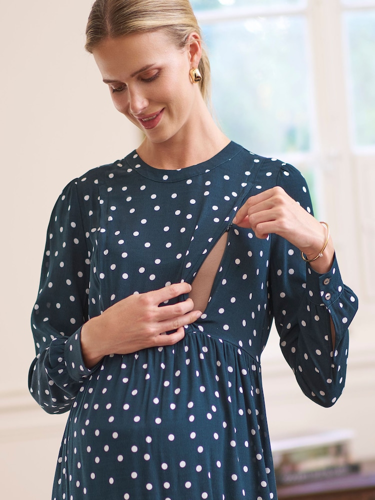 Seraphine Green Maternity Tiered Mini Dress - Image 2 of 7