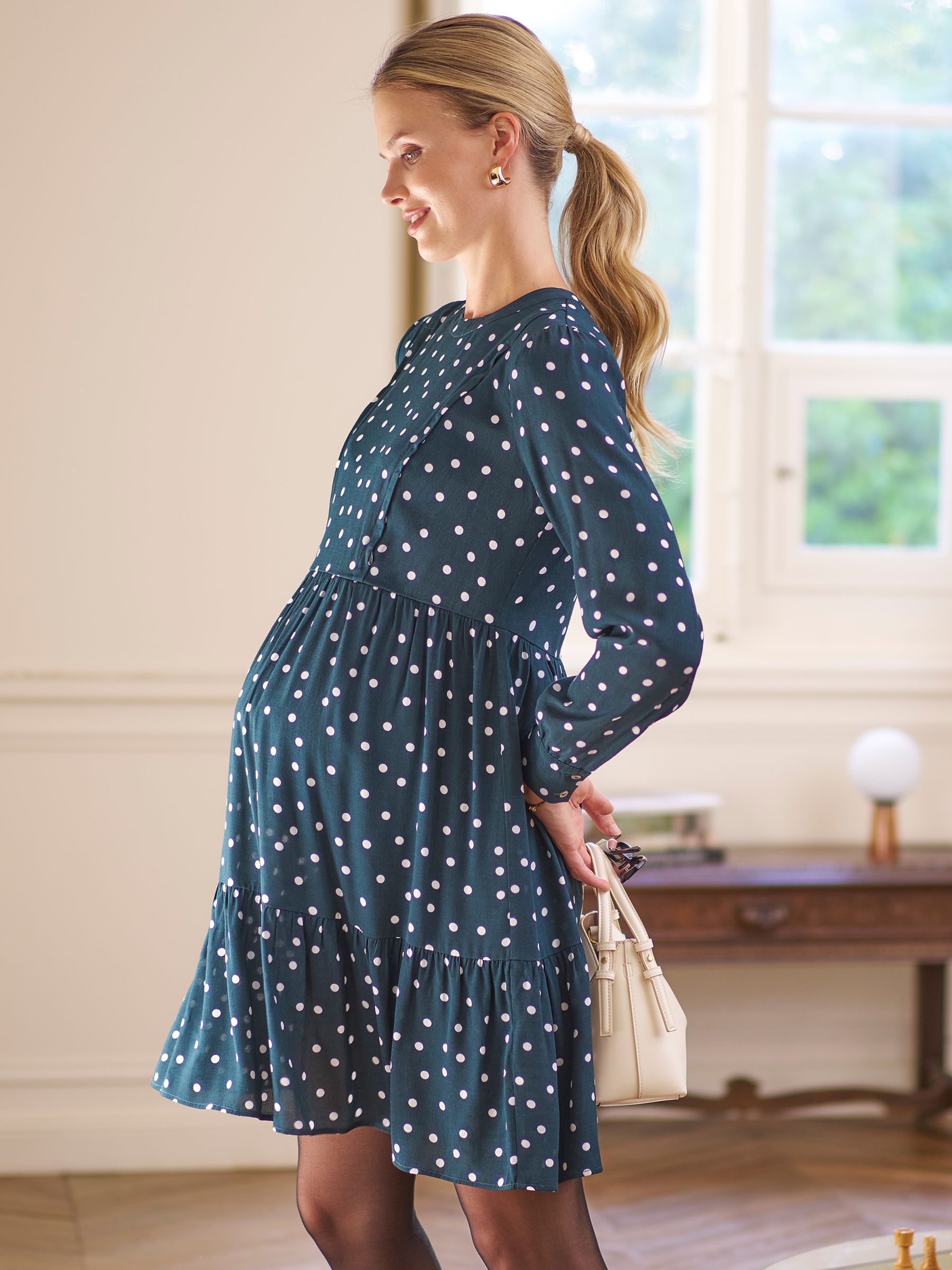 seraphine green polka dot dress Buy Maternity & Nursing Tiered Mini from the Next UK online shop Seraphine maternity nursing