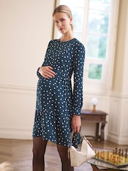 Seraphine Green Maternity Tiered Mini Dress - Image 7 of 7