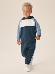 Blue Colour Block Hoodie and Joggers Set (3mths-7yrs) - Image 1 of 9