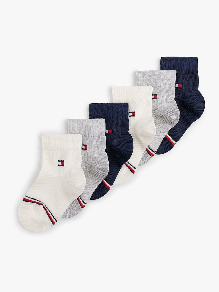 Tommy Hilfiger White Flag Socks 4 Pack - Image 1 of 1