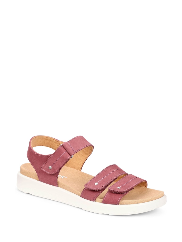 Hotter Red Wide Fit Venice Touch Fastening Casual Sandals - Image 4 of 4