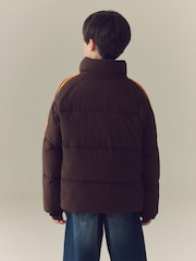 Brown Side Stripe Padded Collared Coat (3-16yrs) - Image 4 of 13
