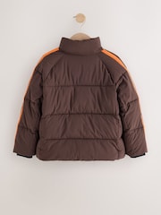 Brown Side Stripe Padded Collared Coat (3-16yrs) - Image 9 of 13