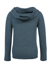 Celtic & Co. בצבע כחול סוודר רפוי מבד רך במיוחד עם צווארון - תמונה 2 מתוך 4