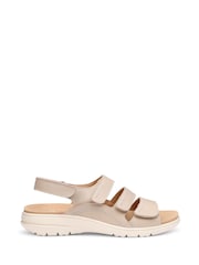 Hotter Natural Wide Fit Standard Fit Abigail Touch Fastening Casual Sandals - Image 1 of 4