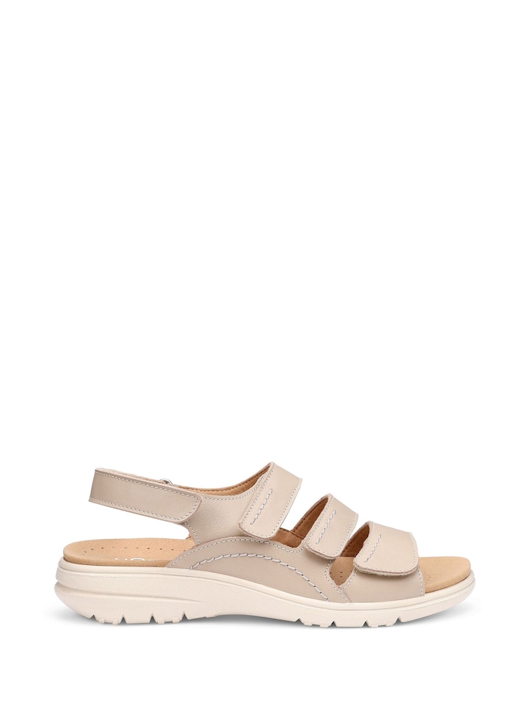 Hotter Natural Wide Fit Standard Fit Abigail Touch Fastening Casual Sandals - Image 1 of 4