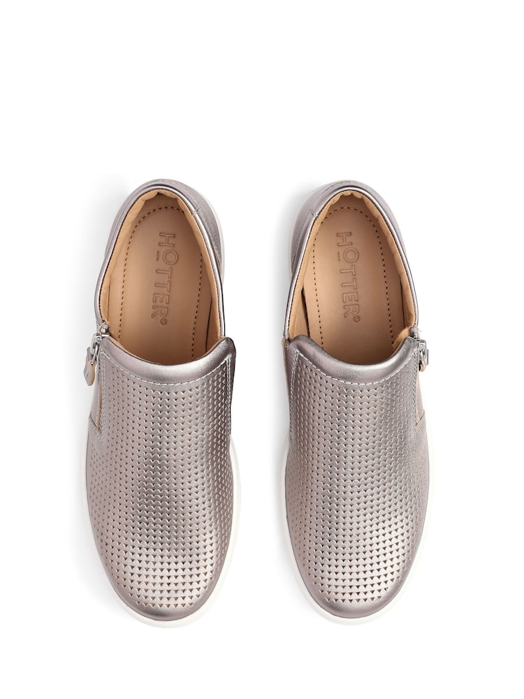 Hotter Metallic Standard Fit Daisy Zip Cupsole Shoes - Image 4 of 4