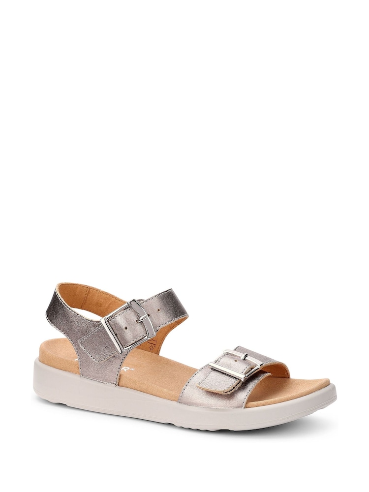 Hotter Metallic Wide Fit Corfu Buckle Casual Sandals - Image 2 of 4