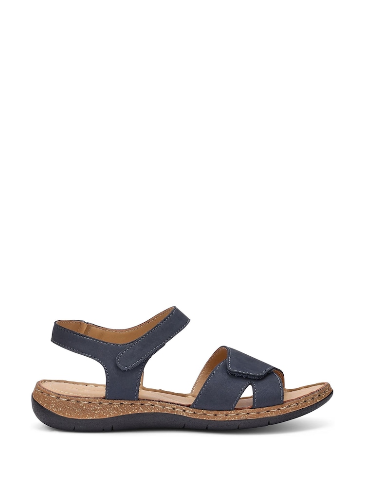Hotter Blue Standard Fit Piya Touch-Fastening Casual Sandals - Image 1 of 4 Hotter Blue Standard Fit Piya Touch-Fastening Casual Sandals - Image 1 of 4