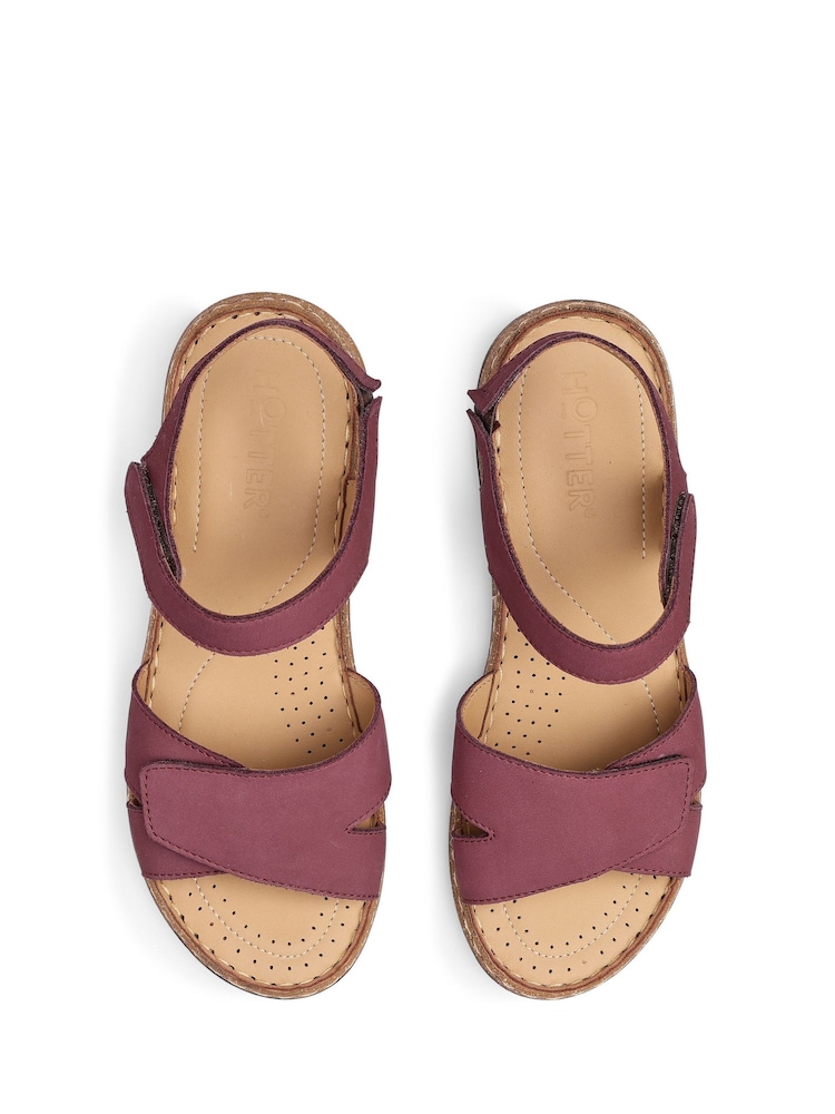 Hotter Red Standard Fit Piya Touch-Fastening Casual Sandals - Image 4 of 4 Hotter Red Standard Fit Piya Touch-Fastening Casual Sandals - Image 4 of 4