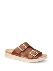 Hotter Brown Wide Fit Corsica Slip-On/Buckle Casual Sandals - Image 2 of 4