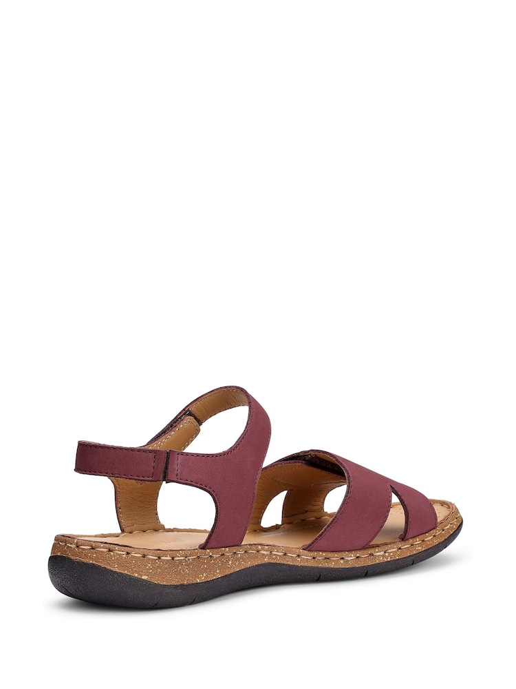Hotter Red Wide Fit Piya Touch-Fastening Casual Sandals - Image 2 of 4