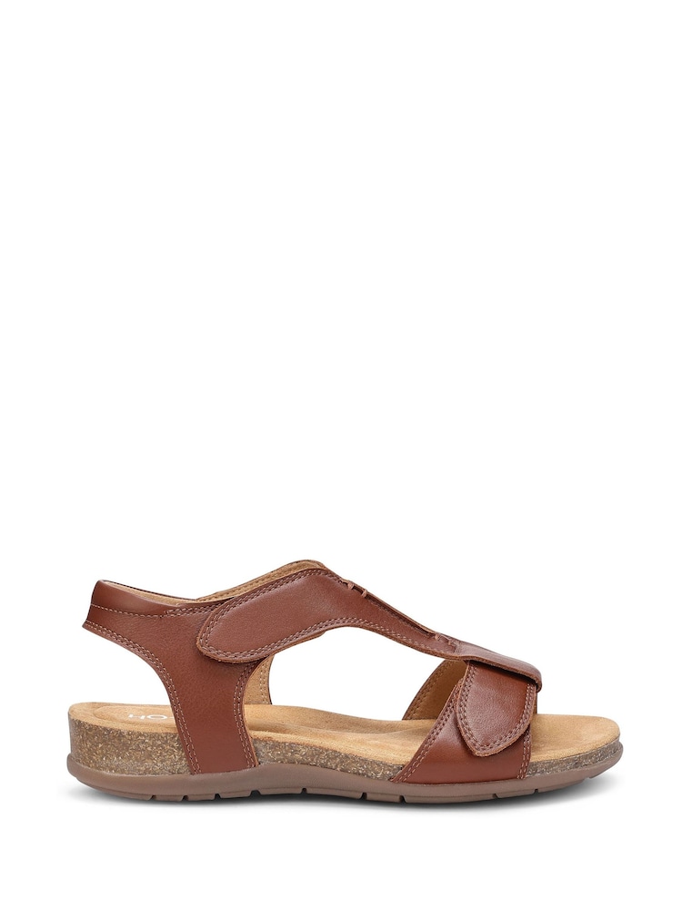 Hotter Brown Wide Fit Rysy Touch Fastening Casual Sandals - Image 1 of 4