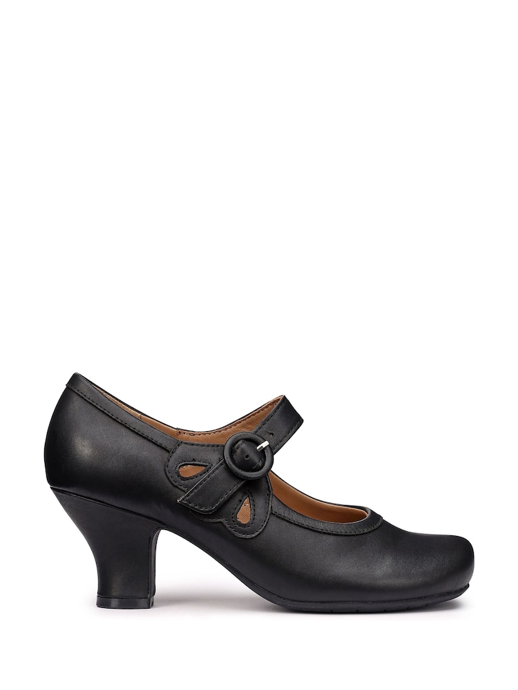 Hotter Black Standard Fit Broadway Buckle Formal Sandals - Image 1 of 4