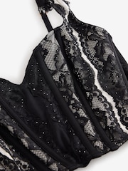 Lipsy Black/White Baby Sequin Corset Top - Image 8 of 8
