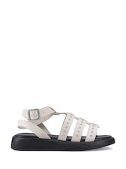 Hush Puppies Cream Charmaine Stud Gladiator Sandals - Image 1 of 5