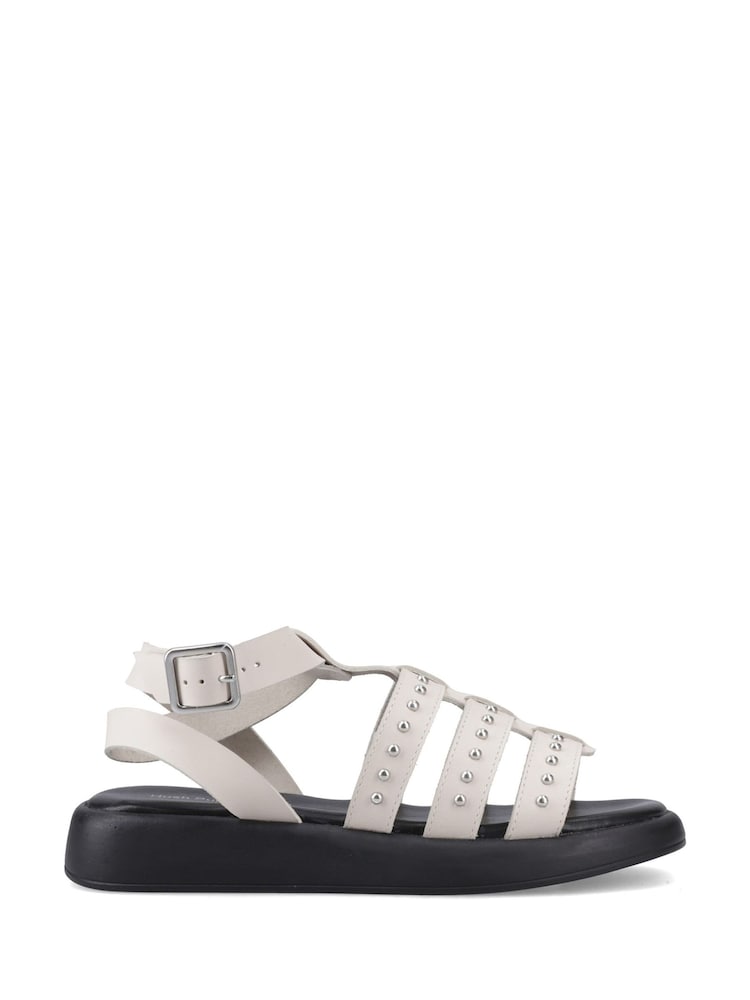Hush Puppies Cream Charmaine Stud Gladiator Sandals - Image 1 of 5