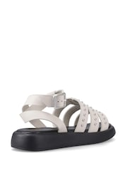 Hush Puppies Cream Charmaine Stud Gladiator Sandals - Image 4 of 5
