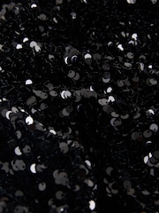 Lipsy Black Sequin Long Sleeved Bodysuit - Image 8 of 9