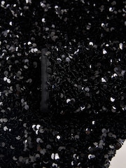 Lipsy Black Sequin Long Sleeved Bodysuit - Image 9 of 9