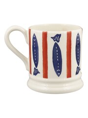 Emma Bridgewater Cream Seafood Stripe 1/2 Pint Mug - Image 2 of 4