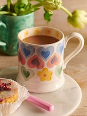 Emma Bridgewater Cream Hearts & Flowers 1/2 Pint Mug - Image 1 of 5