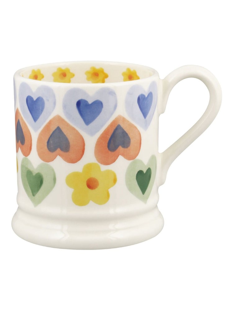 Emma Bridgewater Cream Hearts & Flowers 1/2 Pint Mug - Image 2 of 5