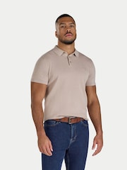 Raging Bull Short Sleeve Knitted Natural Polo Shirt - Bilde 1 av 4