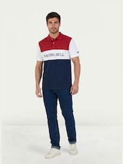 Raging Bull 3 Kulay Panel Pique Polo Shirt - Larawan 3 ng 5