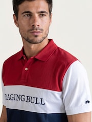 Raging Bull 3 Kulay Panel Pique Polo Shirt - Larawan 4 ng 5