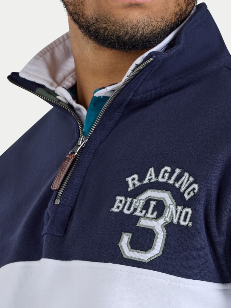 Raging Bull Blue NO 3. Quarter Zip Sweat Top - תמונה 4 מתוך 4 Raging Bull Blue NO 3. Quarter Zip Sweat Top - תמונה 4 מתוך 4