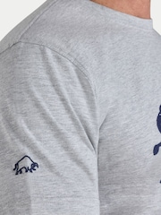 Raging Bull Grey Embroidered T-Shirt - Image 4 of 4