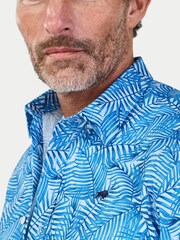 Raging Bull Blue Short Sleeve Bali Palm Linen Shirt - Image 4 of 4