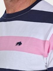 Raging Bull White Contrast Stripe T-Shirt - Image 4 of 4
