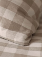 Secret Linen Store Natural Gilbert Gingham Brushed 100% Cotton Duvet Cover - Image 3 of 5