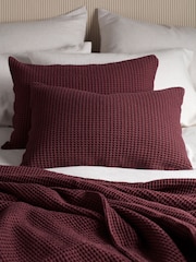 Secret Linen Store Beetroot Big Waffle 100% Cotton Throw - Image 2 of 3