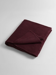 Secret Linen Store Beetroot Big Waffle 100% Cotton Throw - Image 3 of 3