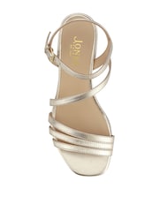 Jones Bootmaker Gold Wide Fit Ginette Leather Sandals - Image 4 of 6