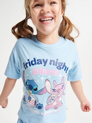Brand Threads Blue Lilo & Stitch Long Leg Pyjamas Set - Image 4 of 6