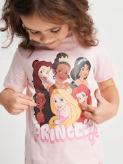 Brand Threads Pink Disney Princess Shorty Pyjamas Set - Image 5 of 6