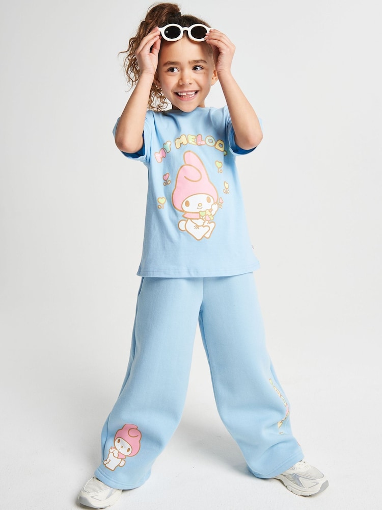 Brand Threads Blue My Melody T-Shirt and Wide Leg Joggers Set - Image 1 of 6